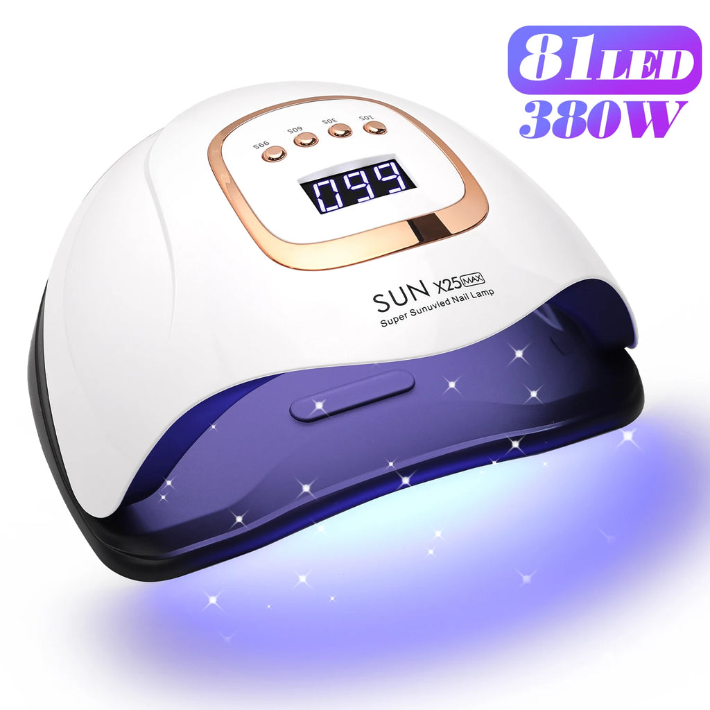 UV LED Nail Lamp 380W Nail Curing Lamps For Home Salon Powerful LED Drying Lamps For All Gel Polish Professional Nail Equipment - Curl and Collar