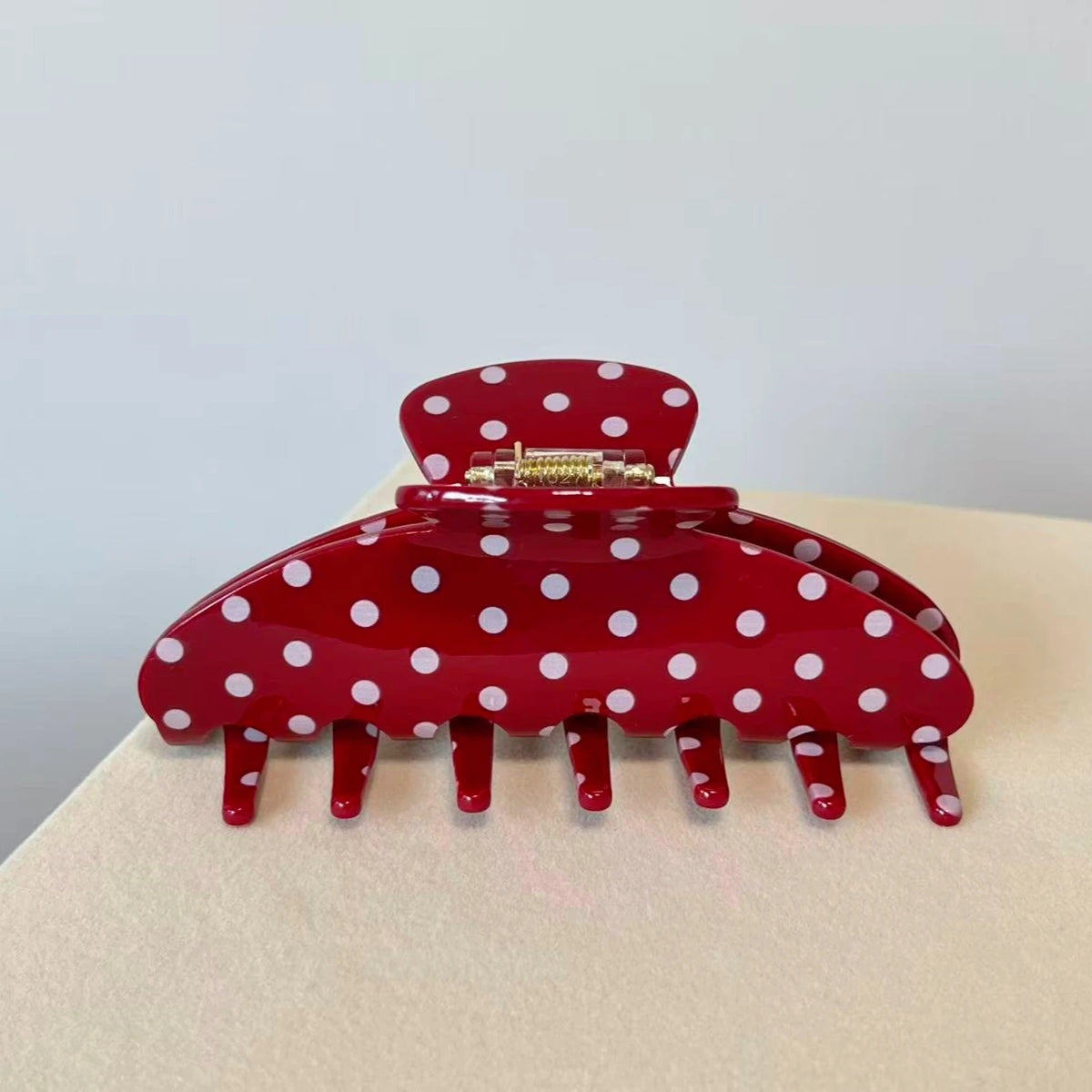 Fashion Large Hair Claw Clips for Women Girls Retro Checkered Polka Dot Strong Hold Non-slip Hair Accessories for Everyday Wear