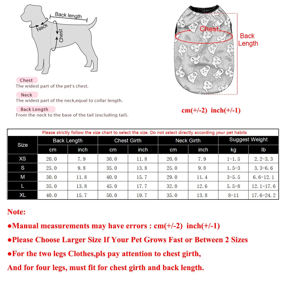 Halloween Pet Vest for Small Medium Dogs Cats Autumn Winter Costume Pumpkin Print Cosplay Outfit Chihuahua Pug French Bulldog - Curl and Collar