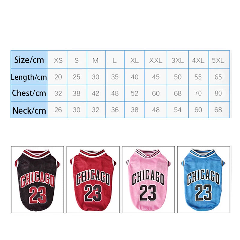 Summer Dog Clothes Mesh Breathable Sport Dog Jersey Basketball Clothes Puppy T-Shirt Summer Pet Cat Shirts For Small Large Dogs - Curl and Collar