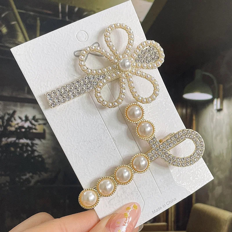 Simulated Pearl Hair Clips For Women Korean Women Hairpins Girl Geometric Hair Barrettes Fashion Hairgrip Hair Accessories