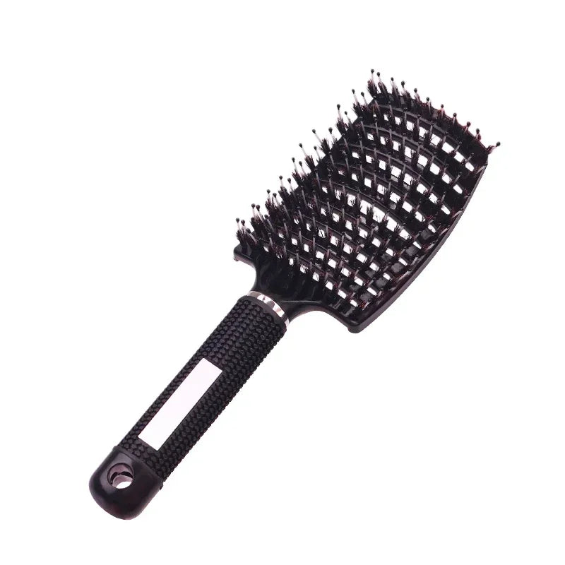 Hair Brush Exfoliating Hair Brush Bristle Women's Wet Curly Hair Comb Salon Hair Styling Tool，Special for Real Hair Wigs - Curl and Collar