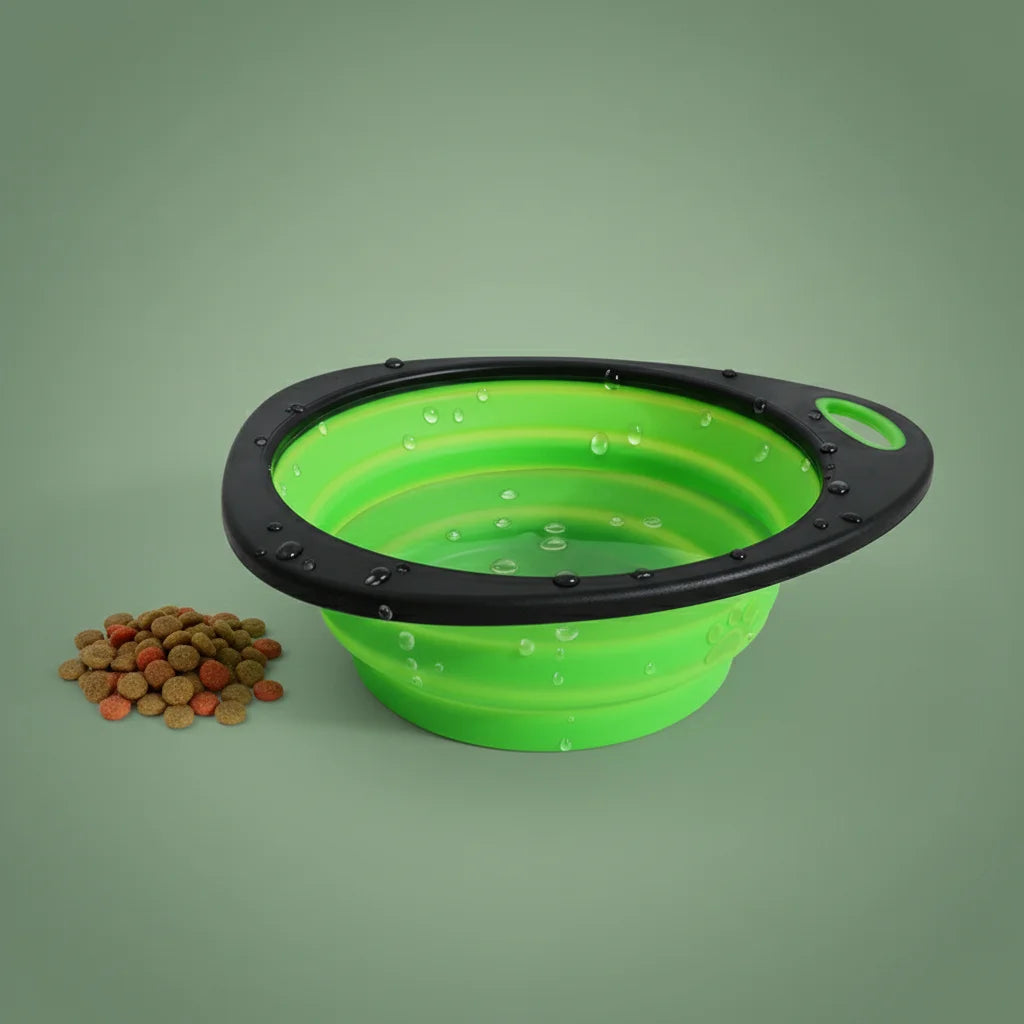 Pet Folding Bowl Portable Dog Cat Feeding Water Drinking Bowl With Anti-slip Base Foldable Silicone Collapsible For Dogs Cats