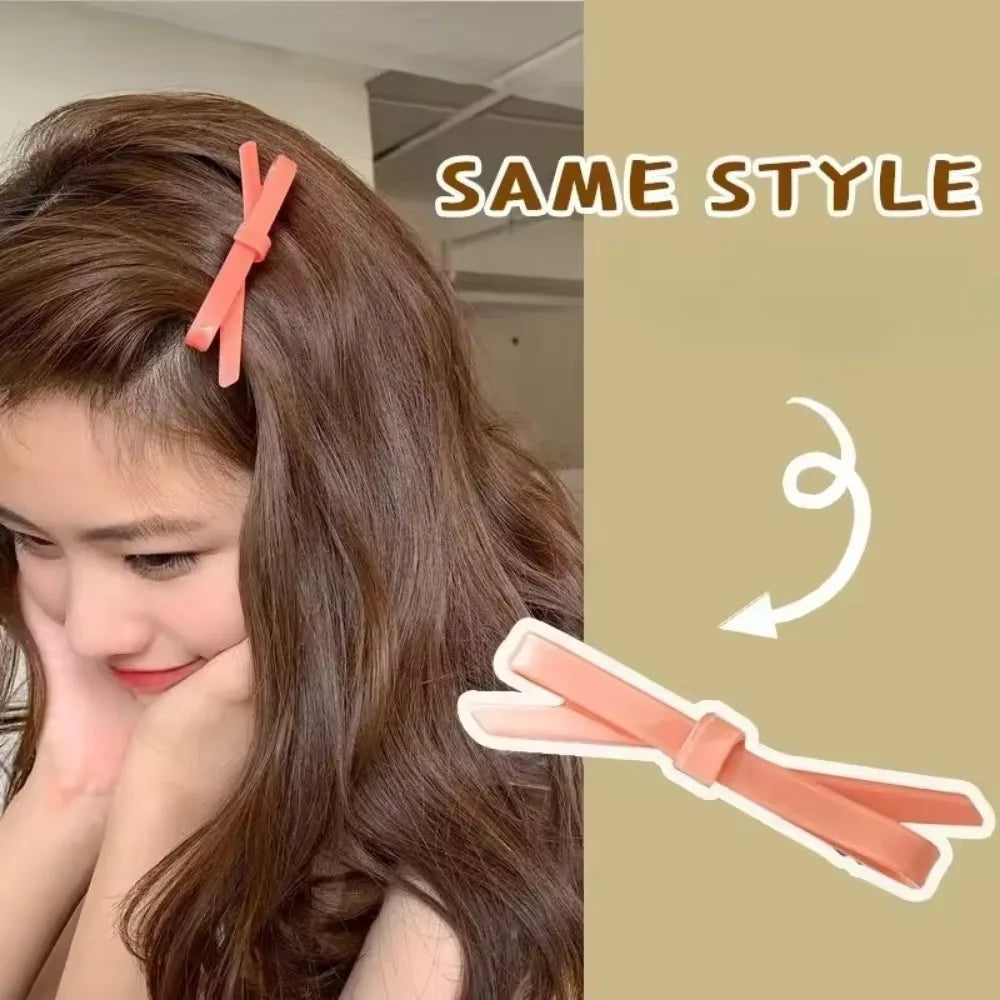 Chic Bow Hair Clips Plain Color Acetate Hairgrip Hairpin Cute Sweet Simple Bow Knot Bow Tie Side Pins Women Hair Accessories