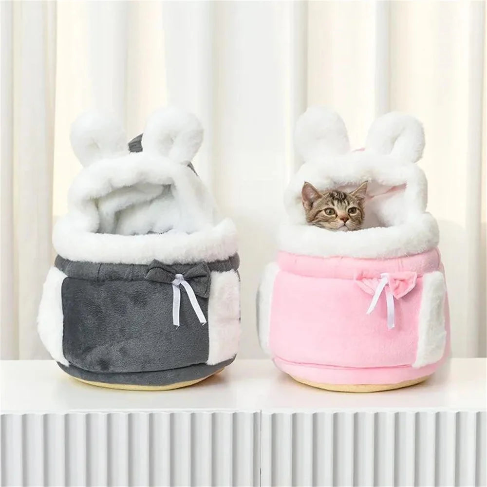 Outdoor Travel Chihuahua Puppy Dog Carrier Bacpack Winter Warm Pet Carrying Bags for Small Dogs Yorkshire Cat Nest Mascotas Home - Curl and Collar