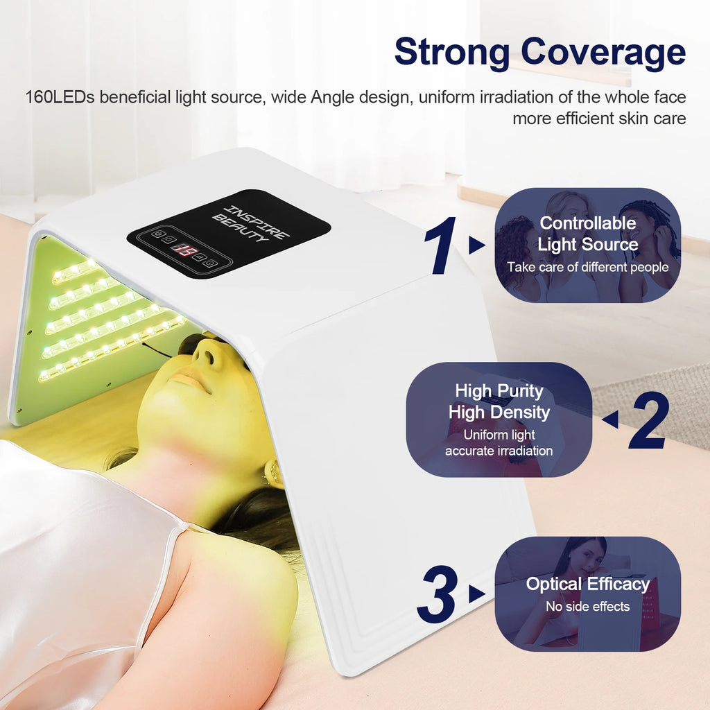7 Colors LED Photon Machine Foldable Skin Care Equipment Skin Rejuvenation Light Facial Body Beauty Machines For Skin Care - Curl and Collar