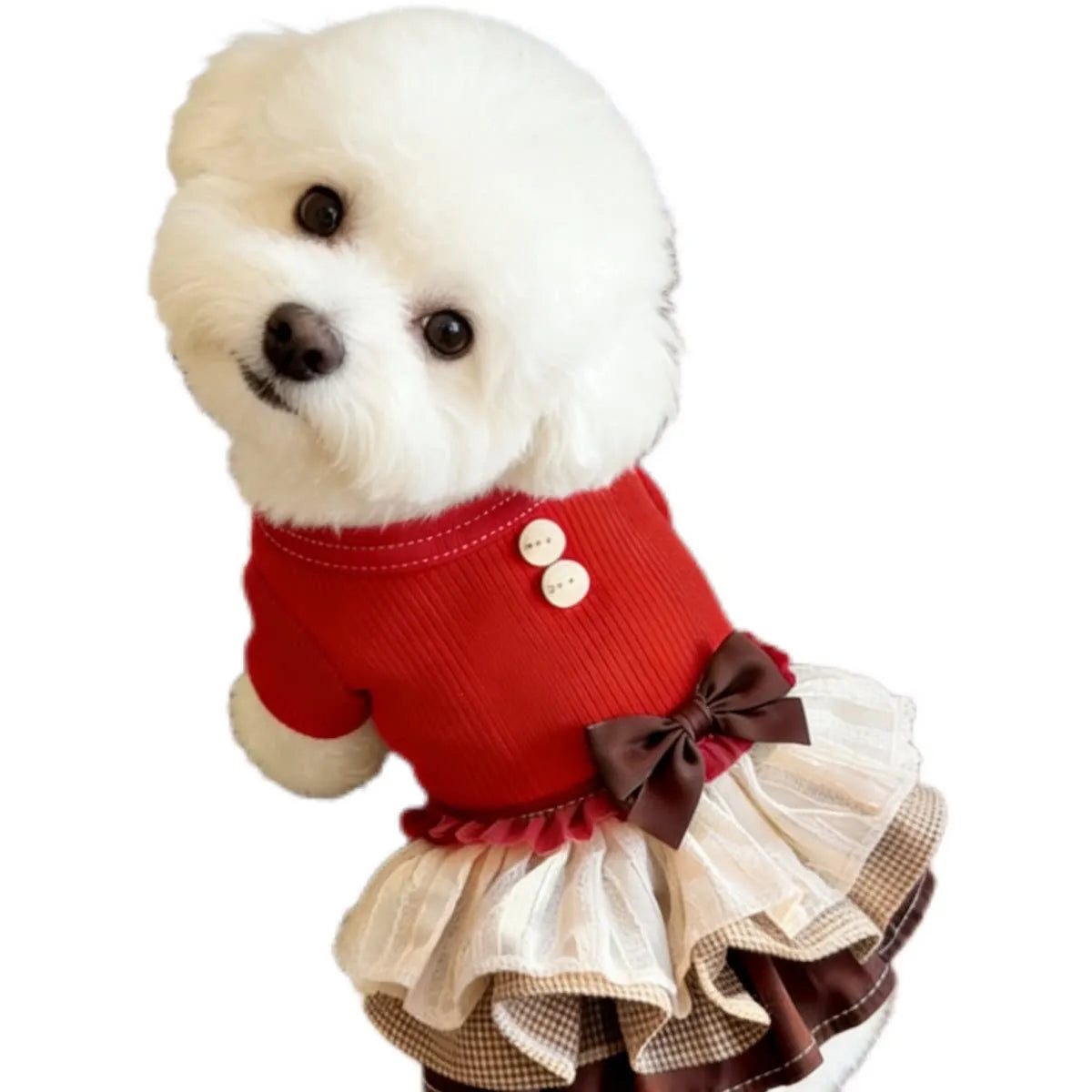 Pet Autumn/Winter Christmas Dress Teddy Dress Small Pet Coat Dog Dresses for Small Dogs Puppy Clothes