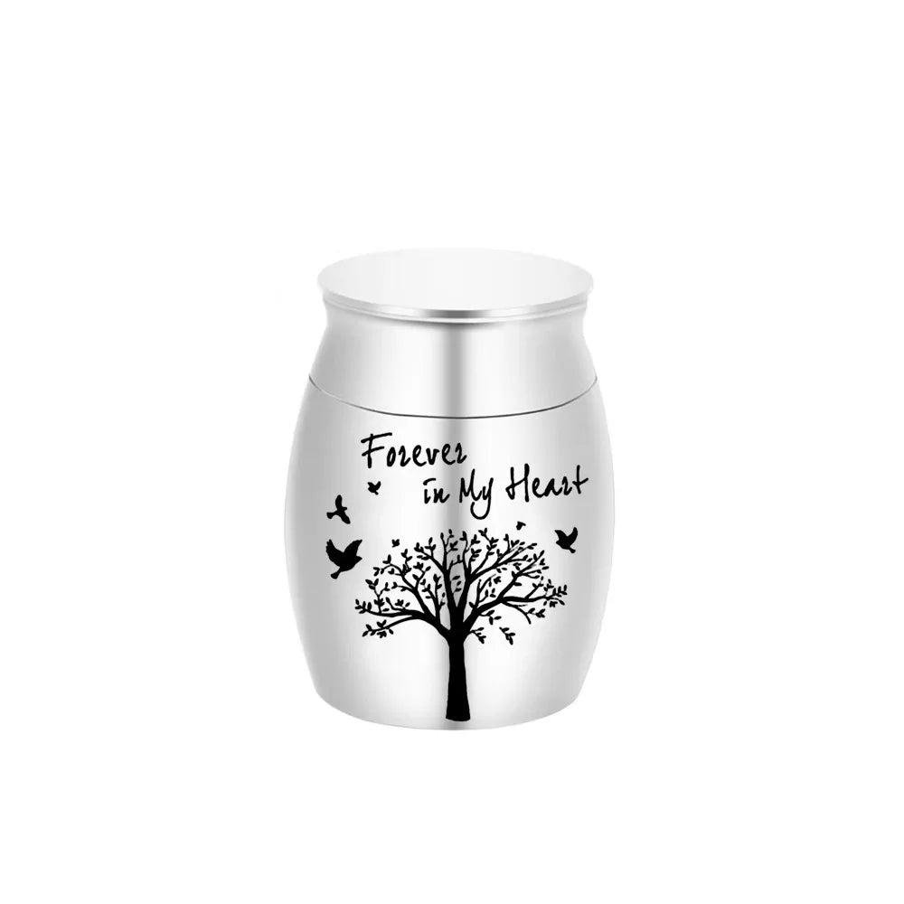 Hot Sale 7 Colors Tree of Life Design Cremation Urn Pet Memorials and Gifts Mini Made of Aluminum Alloy Urns - Curl and Collar