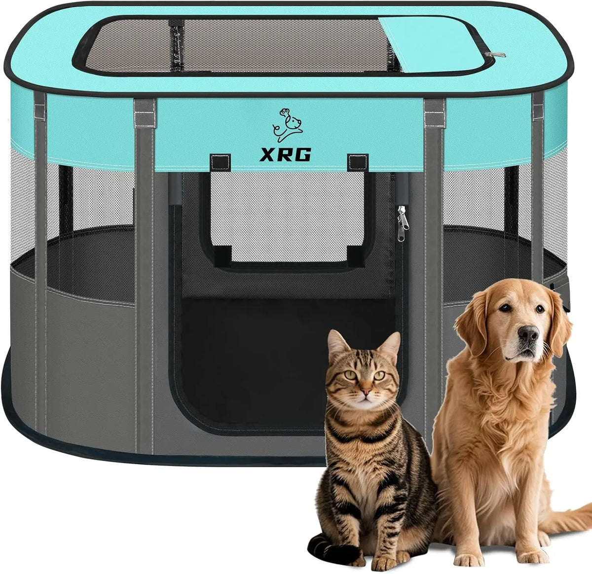 XRG Foldable Pet Cat Playpen,Indoor Cat cage Crates S(27.6"x21.7"x17.7")