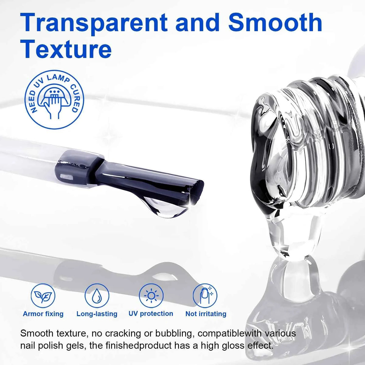 TWOING 15ml New Super Shine Top Coat Gel Nail Polish Diamond Topcoat No Wipe Sealer Gel Finish Manicure Nail Art Salon Quality
