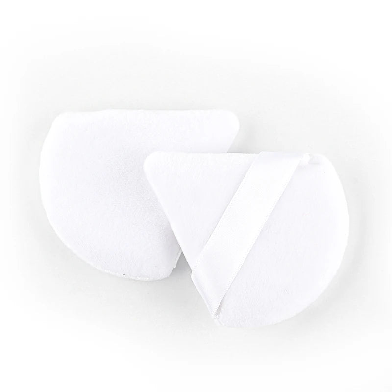 1/2/3/6Pcs Triangle Velvet Powder Puff Face Cosmetic Eye Beauty Makeup Tool Reusable Sponge Washable Mini Powder Puff Accessorie - Curl and Collar