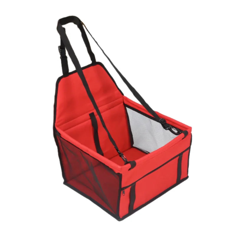 Waterproof Pet Car Seat Bag – Thickened Folding Dog Travel Mat with Safety Mesh - Curl and Collar