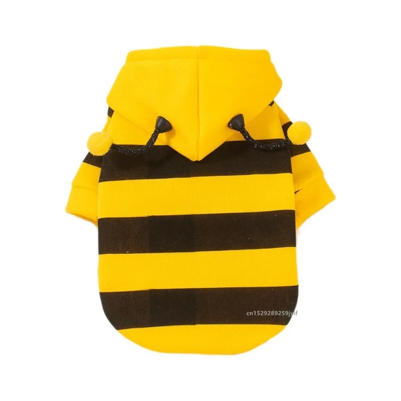 Dogs & Cats Bee Pet Puppy Coat Apparel Outfit Dog Hoodies Winter Warm Cat Cosplay Costume Holiday Outfit for Small Medium - Curl and Collar