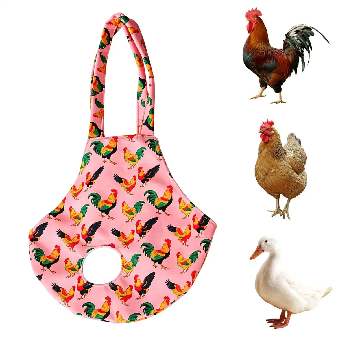 1PC Chicken Holder Bag Chicken Sling Carrier with Handle Catching Hand Bag for Rooster Poultry Transport Traveling Driving - Curl and Collar
