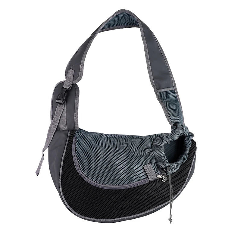 Pet Cat Dog Carrier Backpack Travel Tote Shoulder Bags Mesh Sling Carry Pack Pet Carrying Supplies Crossbody Shoulder Bag - Curl and Collar
