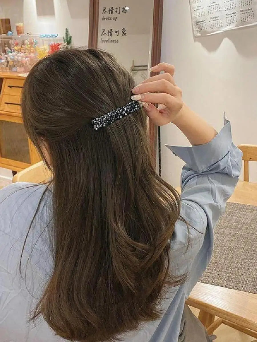 4pcs Crystal Decor Hair Clip Royal Claw Clips Hair Claws Hair Barrettes, School Stuff, Hair Accessories, Head Accessories, Curl and Collar