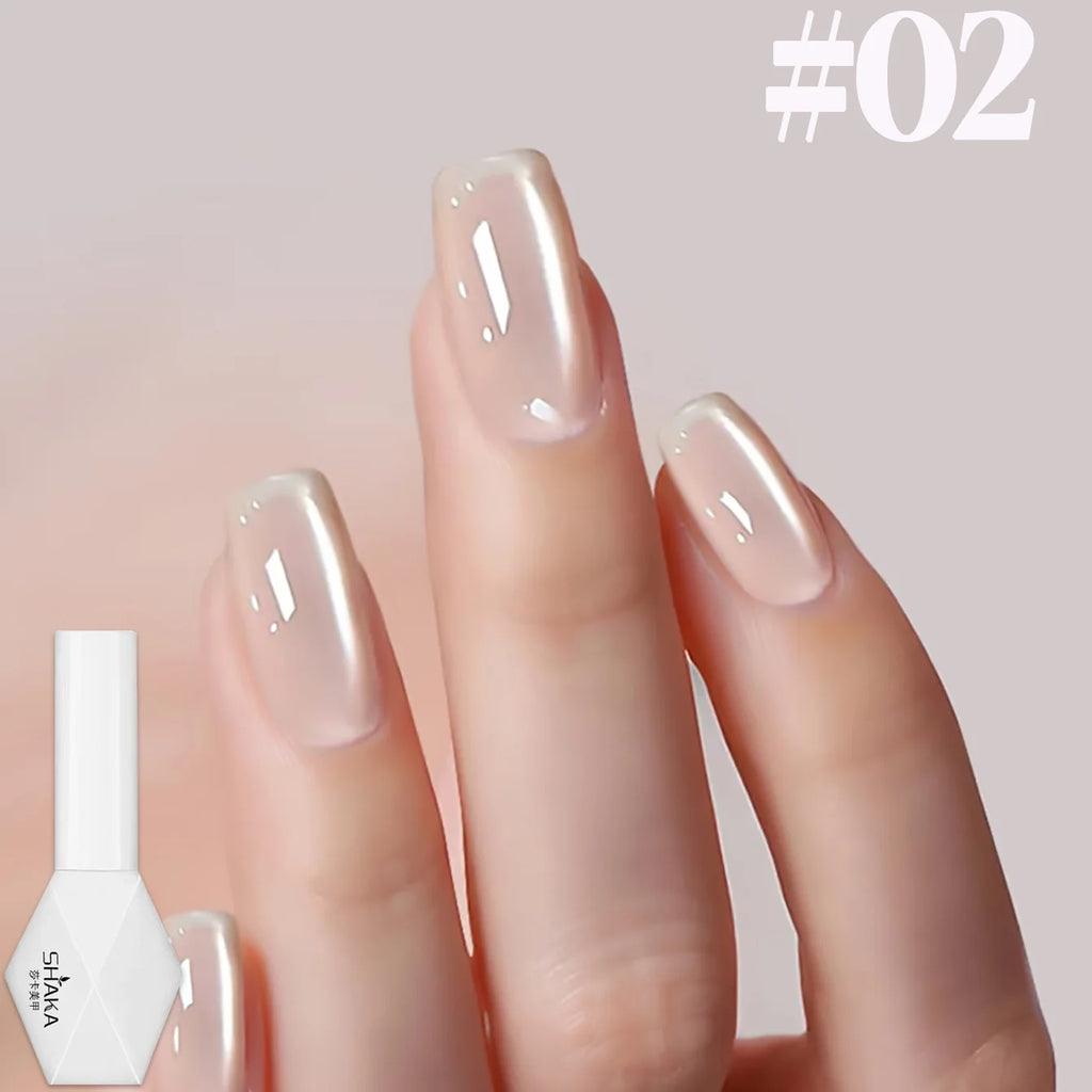1-12pcs SHAKA Autumn Tanhua Cat Eye Pink Transparent Color Gel Nail Polish 2026 New Simple And Generous Halloween Nail Gel - Curl and Collar