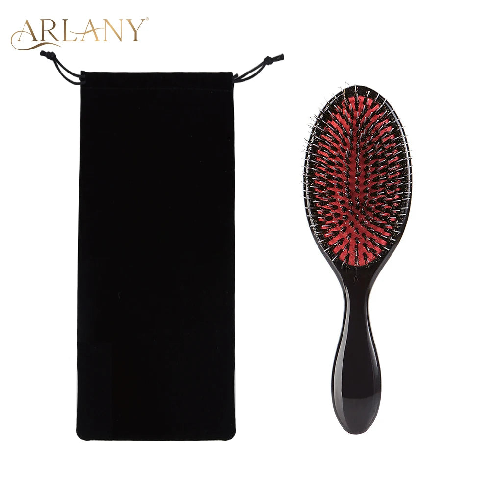 ARLANY Boar Bristle Hair Brush Massage Comb Hair Styling Tool Hair Beauty Salon Accessories Hairdressing Hair Extensions Tool - Curl and Collar