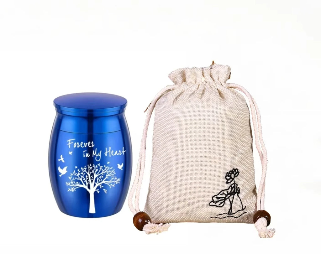 Hot Sale 7 Colors Tree of Life Design Cremation Urn Pet Memorials and Gifts Mini Made of Aluminum Alloy Urns - Curl and Collar
