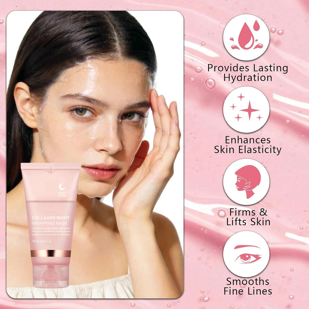 Salmon Collagen Jelly Cream Peel-Off Mask PDRN DNA Overnight Wrapping Facial Mask Elasticity Boosting Skin Glow Korean Skincare - Curl and Collar