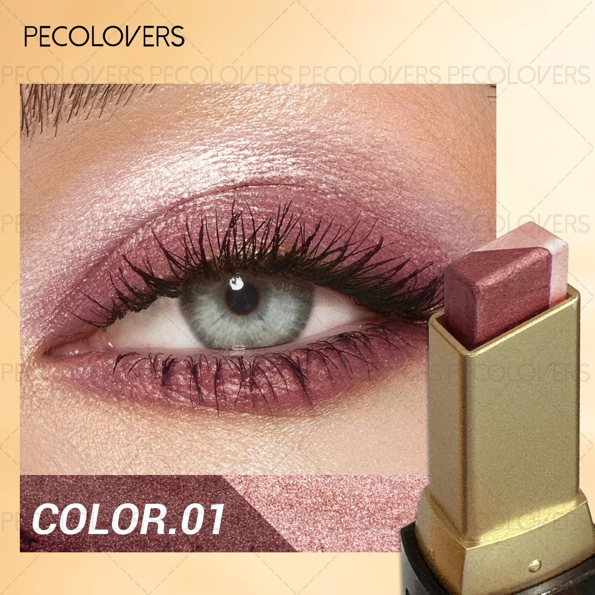 6PCS/Set Two-color Push-pull Eye Shadow Stick, Eye Highlight, Lazy Eye Shadow, Two-color Stacking, Waterproof and Sweat-proof, Eye Cosmetics - Curl and Collar