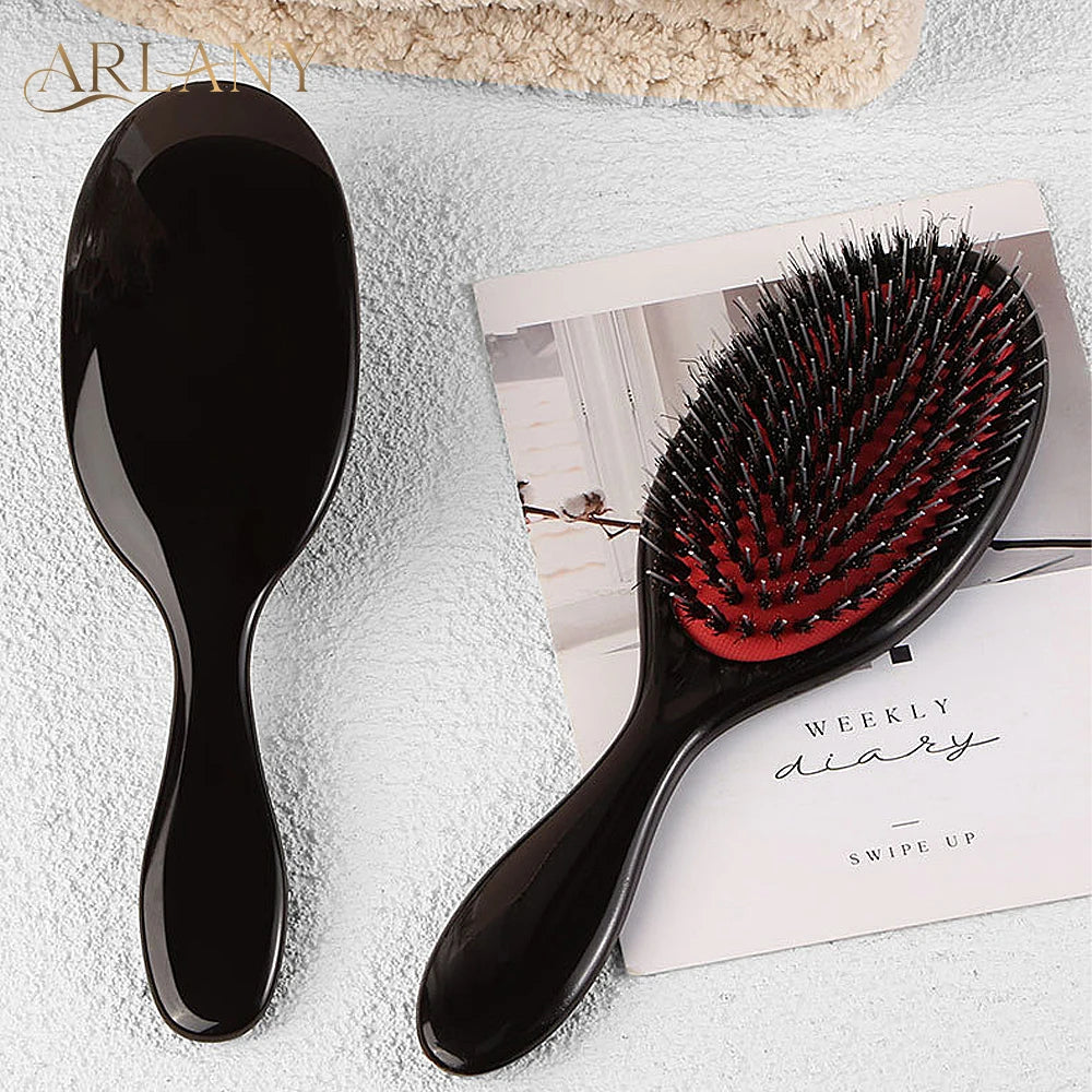 ARLANY Boar Bristle Hair Brush Massage Comb Hair Styling Tool Hair Beauty Salon Accessories Hairdressing Hair Extensions Tool - Curl and Collar