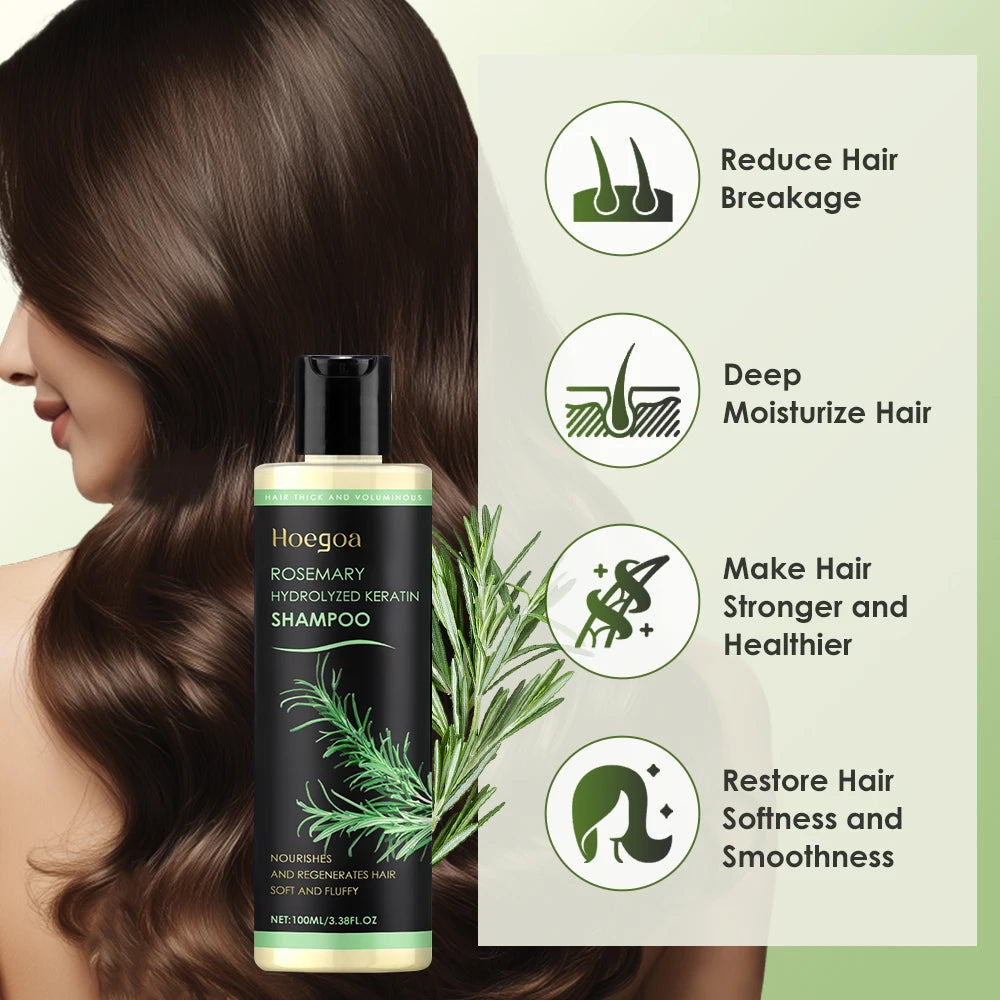 Rosemary Shampoo Soothing Scalp Anti Dandruff Refreshing Fluffy Repair Split Ends Plant Oil Control Nourishment Hair Shampoo - Curl and Collar