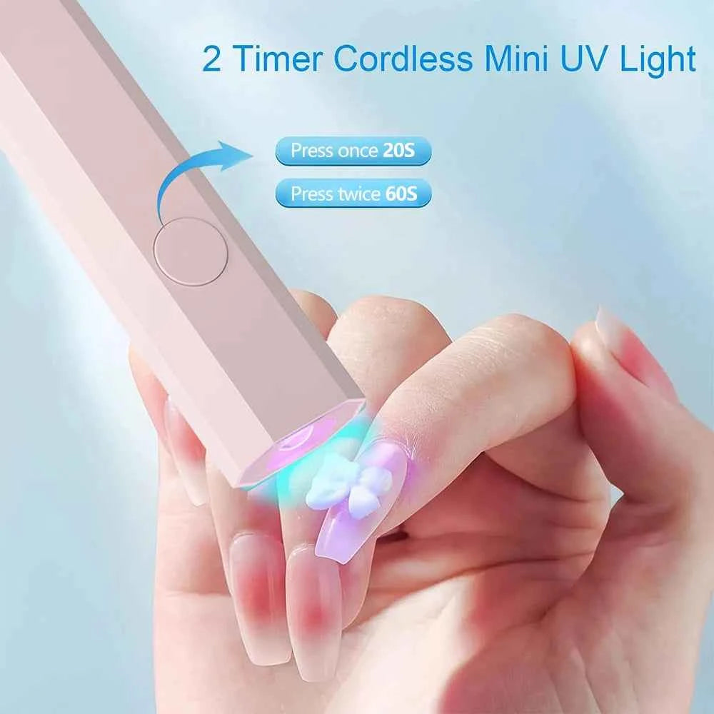 Mini UV Nail Lamp for Gel Nails Handheld UV Light for Nails LED Nail Lamp Nail Dryer for Curing Gel Polish Nail