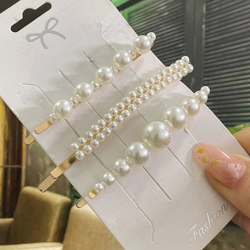 Simulated Pearl Hair Clips For Women Korean Women Hairpins Girl Geometric Hair Barrettes Fashion Hairgrip Hair Accessories