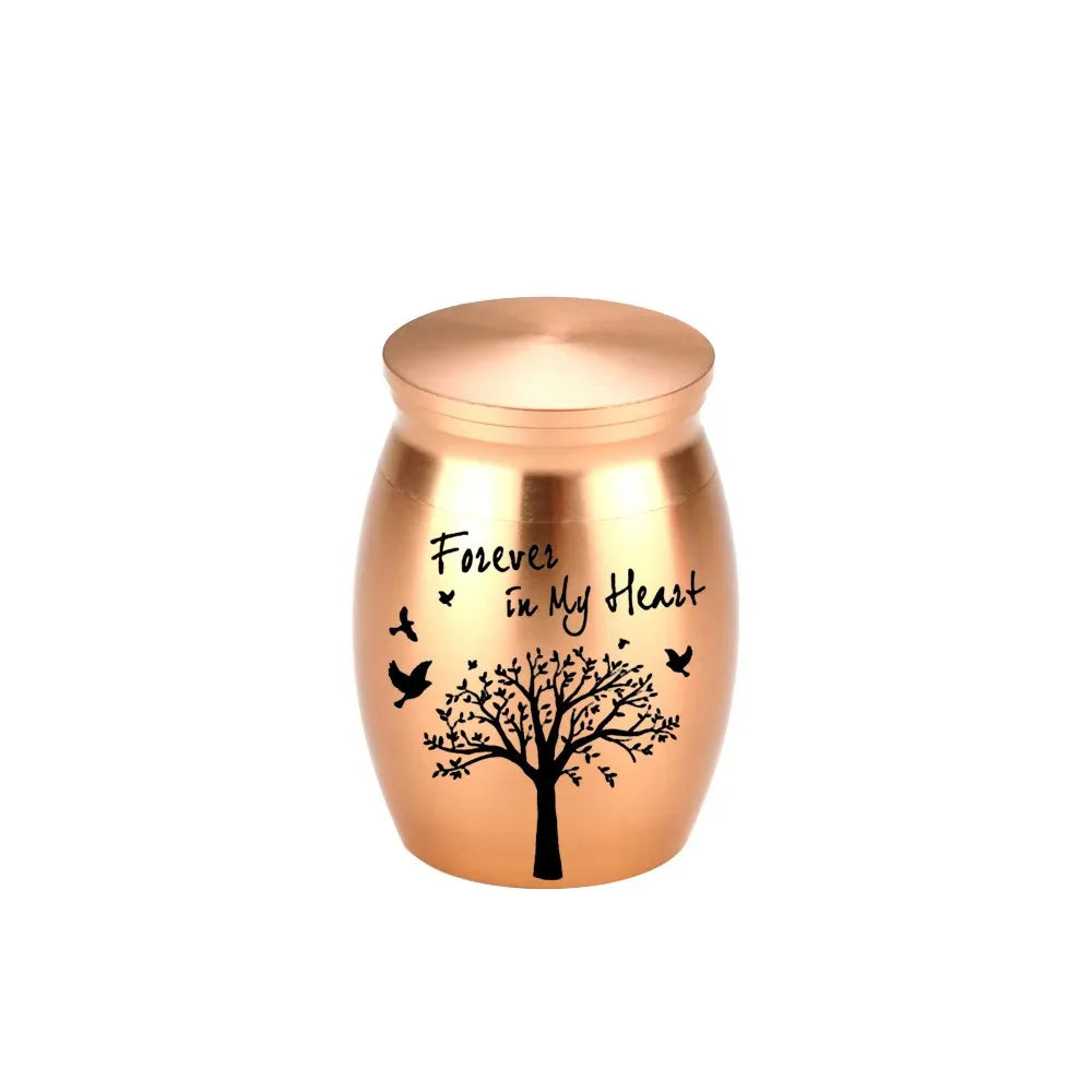 Hot Sale 7 Colors Tree of Life Design Cremation Urn Pet Memorials and Gifts Mini Made of Aluminum Alloy Urns - Curl and Collar