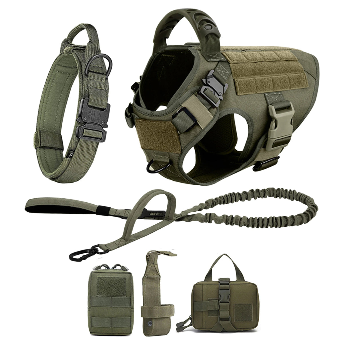 Large Dog Harness And Leash Set Pet German Shepherd Malinois Training Walking Vest Dog Harness And Collar For Medium Large Dogs - Curl and Collar