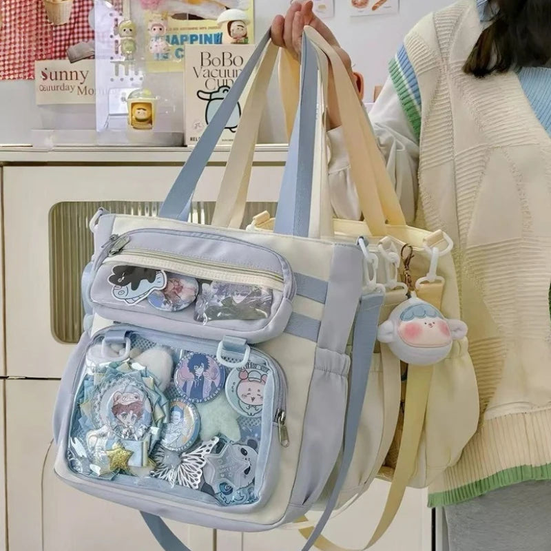 Japanese Transparent Ita Bag Handbag Women Anime Portable Large Capacity Girls Shoulder Tote Bag Nylon Crossbody Bags ItaBag - Curl and Collar