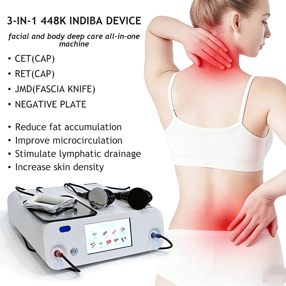 INDIBA 448Khz Thermal Therapy Technology Beauty Machine Body Care Face Lifting Relieve Pains Lose Weight SPA Device Skin Firming - Curl and Collar