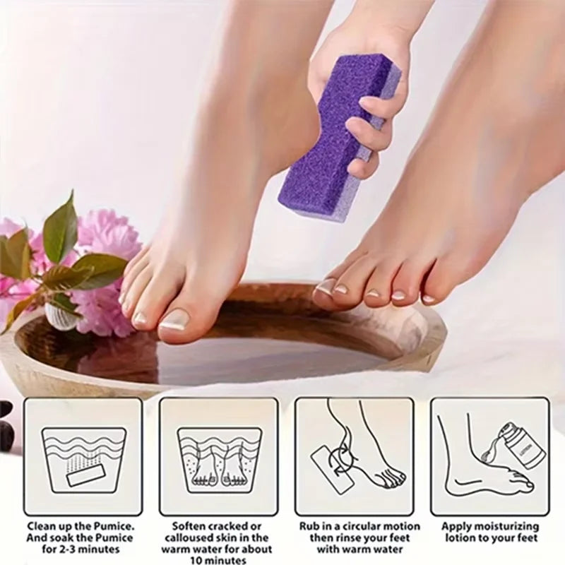 1/10Pcs Foot-exfoliating Stone File Callus Dead Skin Remover Foot Heel Scrubber Smooth Feet In Seconds Pedicure Exfoliator Tool - Curl and Collar
