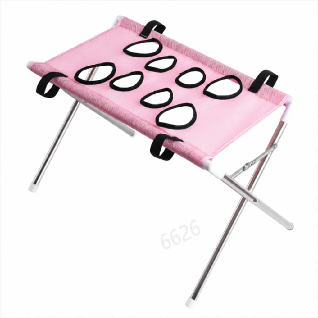 Pet Bathing Hammock Stand Foldable Dog Cat Grooming Drying Table Breathable Mesh Bath Helper for Small Pets - Curl and Collar