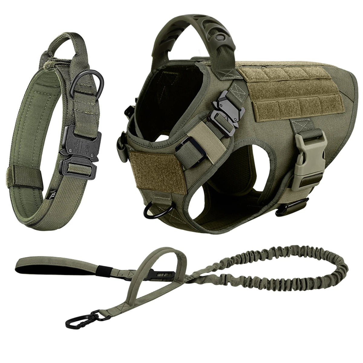 Large Dog Harness And Leash Set Pet German Shepherd Malinois Training Walking Vest Dog Harness And Collar For Medium Large Dogs - Curl and Collar