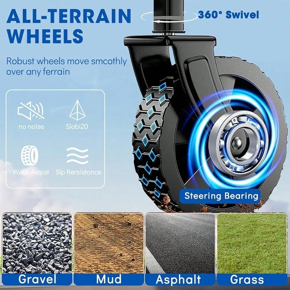 Multi‑functional Practical Wagon Cart Heavy Duty Metal Frame Foldable Rolling Hand Trolley Large Load Bearing Multi‑scene Utility Hand Cart For Golf Course Club Sports Training Outdoor Golfing Equipment Transport - Curl and Collar