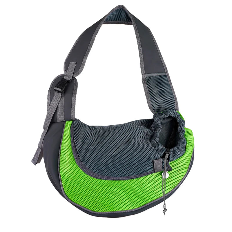Pet Cat Dog Carrier Backpack Travel Tote Shoulder Bags Mesh Sling Carry Pack Pet Carrying Supplies Crossbody Shoulder Bag - Curl and Collar