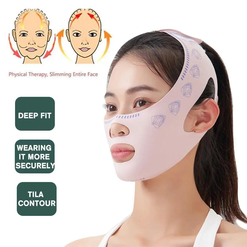 Chin Cheek Slimming Bandage V Shaper V Line Lifting Mask Face Lifting Anti Wrinkle Strap Band Sleeping Mask Beauty Health - Curl and Collar