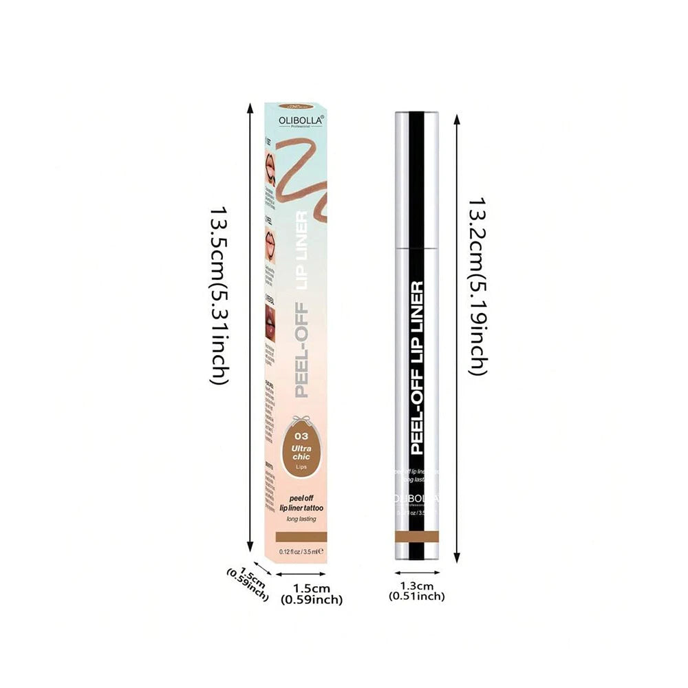 Peel Off Lip Liner Tattoo Lipgloss Waterproof Long Lasting Matte Lip Tint Lips Stain Cosmetics Enhances Lip Color Women Girl Nourishing Lipstick Care Products Makeup - Curl and Collar