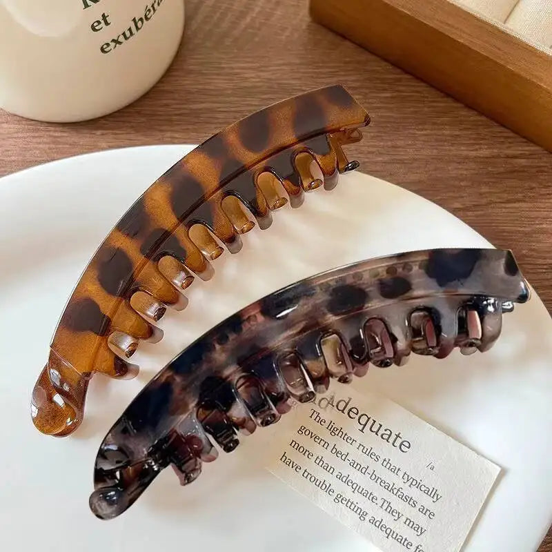 Tortoiseshell Banana Hair Clip Fish Shaped Hairpin For Women Hair Accessories Hairgrips Twist Clamp Ponytail Barrettes Headwear - Curl and Collar
