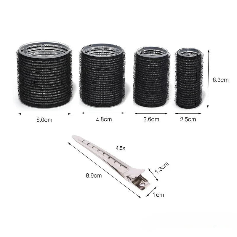 28pcs/Set Hair Roller Sets 18pcs Plastic Self Grip Hair Curlers 3 Sizes Hair Rollers 10pcs Metal Clips DIY Hairdressing Tools - Curl and Collar