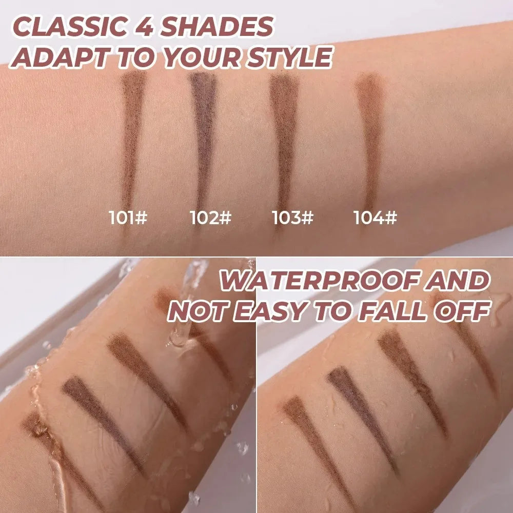 4 Pack Waterproof Eyebrow Pencils - Dual-Ended with Spoolie Brush | Smudge Proof Long Lasting - Curl and Collar