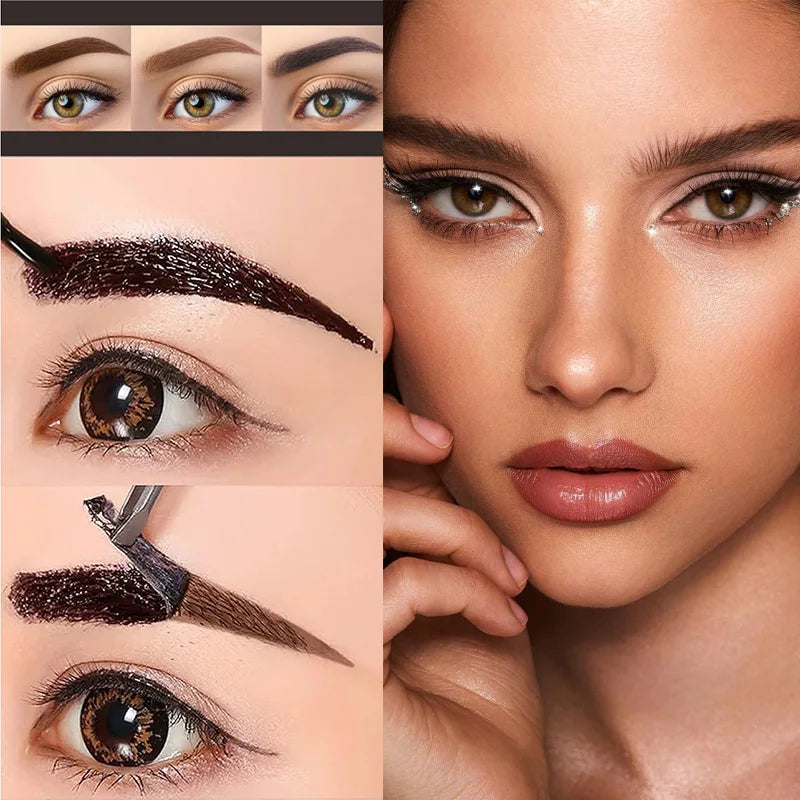 Waterproof Peel Off Eyebrow Tint Gel 10g Long Lasting Brow Makeup Natural Look Smudge Proof Easy Peel Brow Gel 4 Colors for Daily Party Festival Gift - Curl and Collar