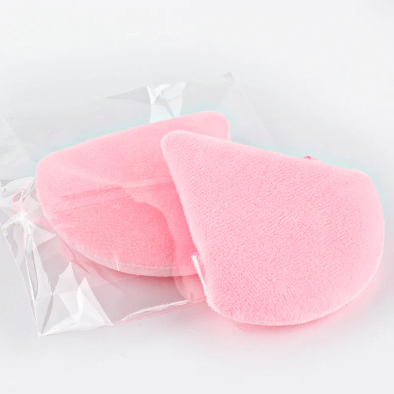 1/2/3/6Pcs Triangle Velvet Powder Puff Face Cosmetic Eye Beauty Makeup Tool Reusable Sponge Washable Mini Powder Puff Accessorie - Curl and Collar