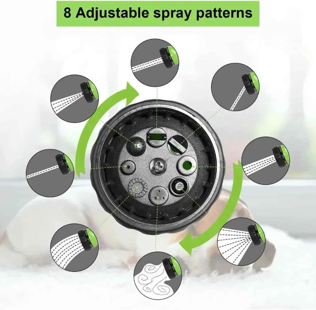 8 in 1 High Pressure Foam Pet Shower Gun Adjustable Hose Nozzle Multifunctional Tool for Dog Cat Bath Garden Vehicle Washing