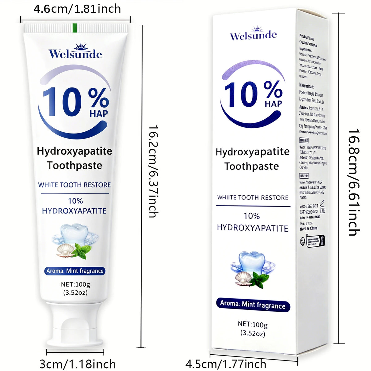 Powerful Whitening Toothpaste for Teeth & Deep Cleaning - Natural Mint Flavor, Breath Freshness, Micro-Polishing, Gentle on Sensitive Tooth & Gums, Oral Health, Specialized Dental Care, Suitable for Everyone, Perfect for Dail - Curl and Collar