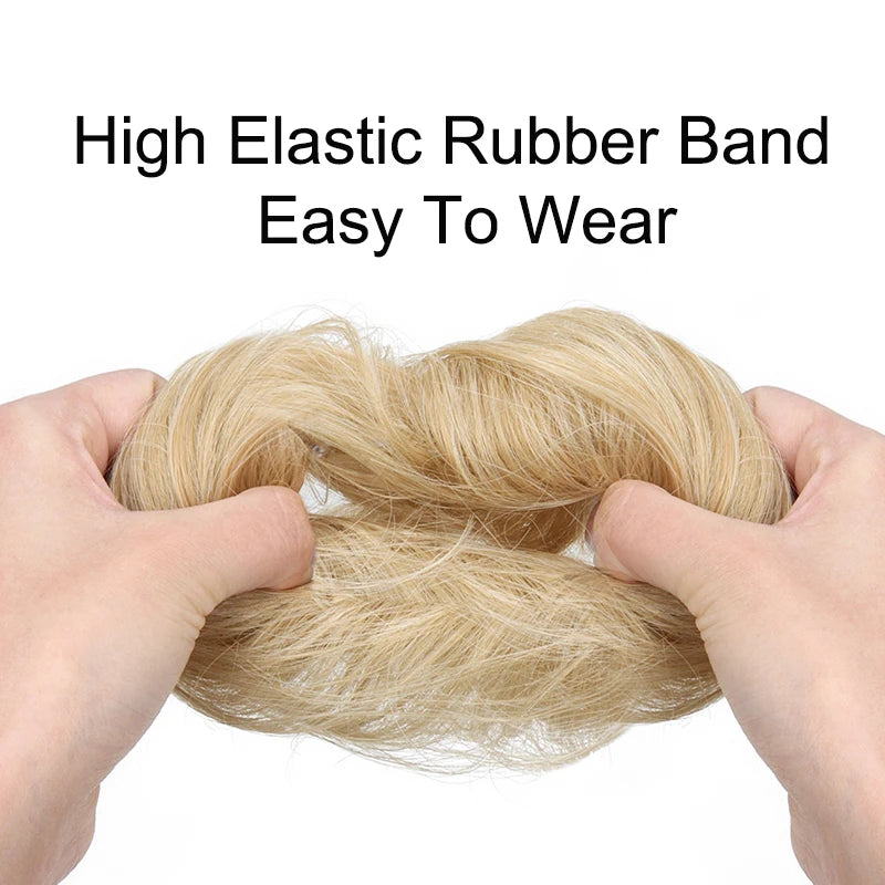 WIGSIN Synthetic Messy Dount Hair Buns Updo Chignon With Elastic Hair Exension for Women Daily Lazy Hair Accessories - Curl and Collar