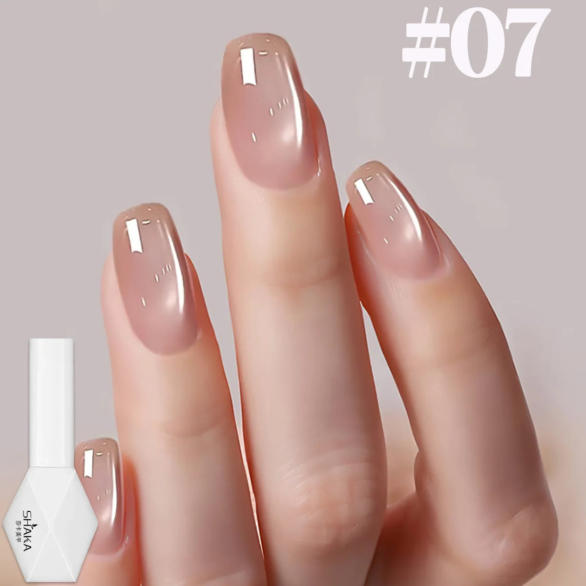 1-12pcs SHAKA Autumn Tanhua Cat Eye Pink Transparent Color Gel Nail Polish 2026 New Simple And Generous Halloween Nail Gel - Curl and Collar