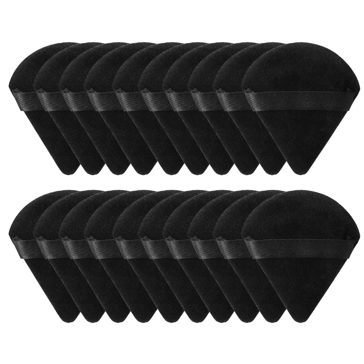 10/20Pcs Triangle Velvet Powder Puff Pizza Flours Mini Face Makeup Sponge Cosmetics Washable Lightweight Makeup Tool - Curl and Collar